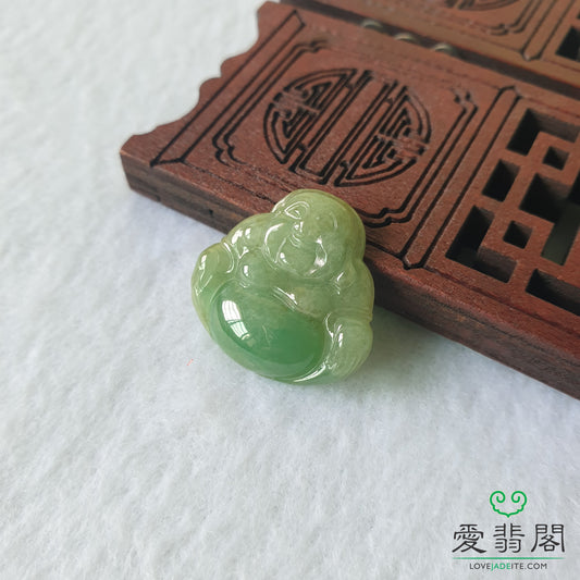 Love Jadeite Natural Myanmar Burma Type A Green Jadeite Jade Laughing Buddha Jewelry Pendant Jewellery in Singapore 新加坡爱翡阁缅甸天然A货绿翡翠佛公笑佛吊坠首饰