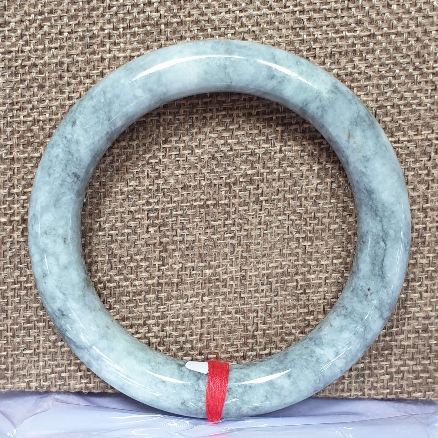 56mm Ash Grey Type A Jadeite Jade Bangle (乌鸡翡翠圆条手镯) BGL76748