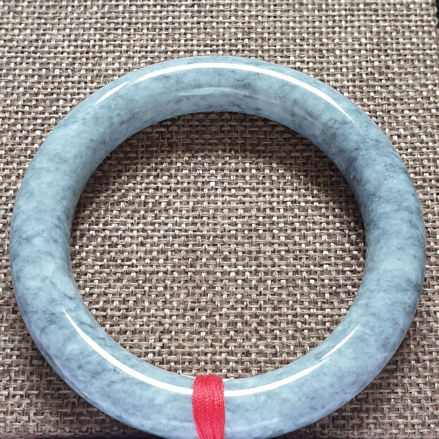 56mm Ash Grey Type A Jadeite Jade Bangle (乌鸡翡翠圆条手镯) BGL76763