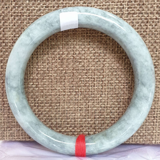 56mm Ash Grey Type A Jadeite Jade Bangle (乌鸡翡翠圆条手镯) BGL76764