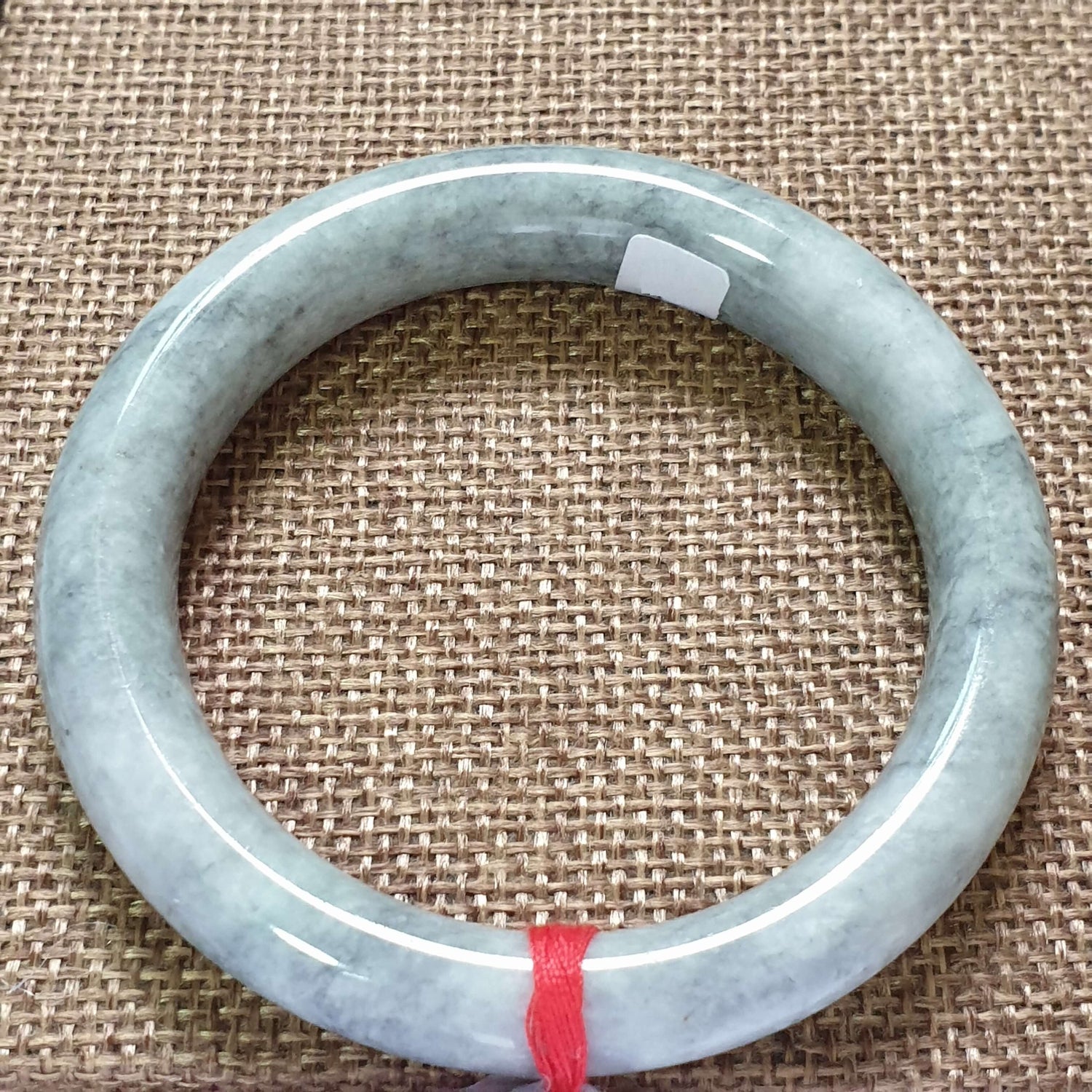 56mm Ash Grey Type A Jadeite Jade Bangle (乌鸡翡翠圆条手镯) BGL76764