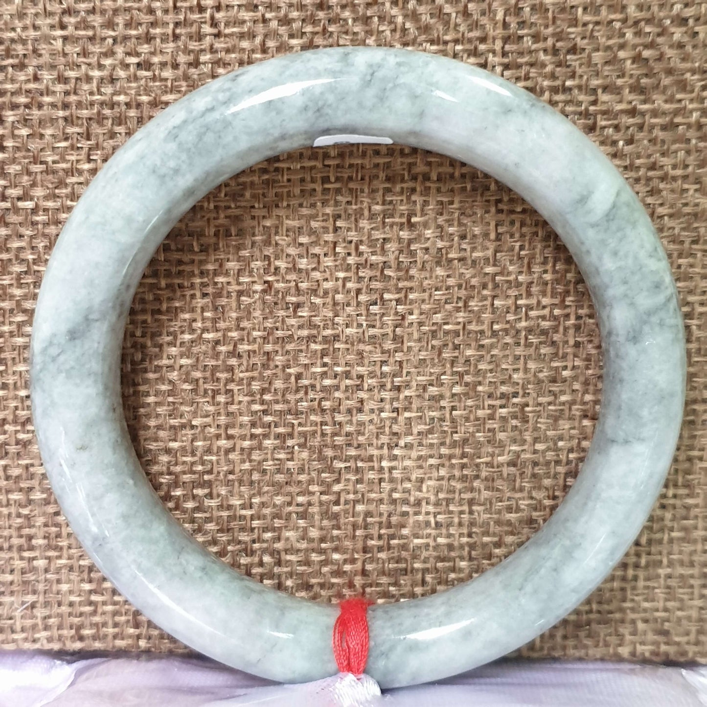 56mm Ash Grey Type A Jadeite Jade Bangle (乌鸡翡翠圆条手镯) BGL76764