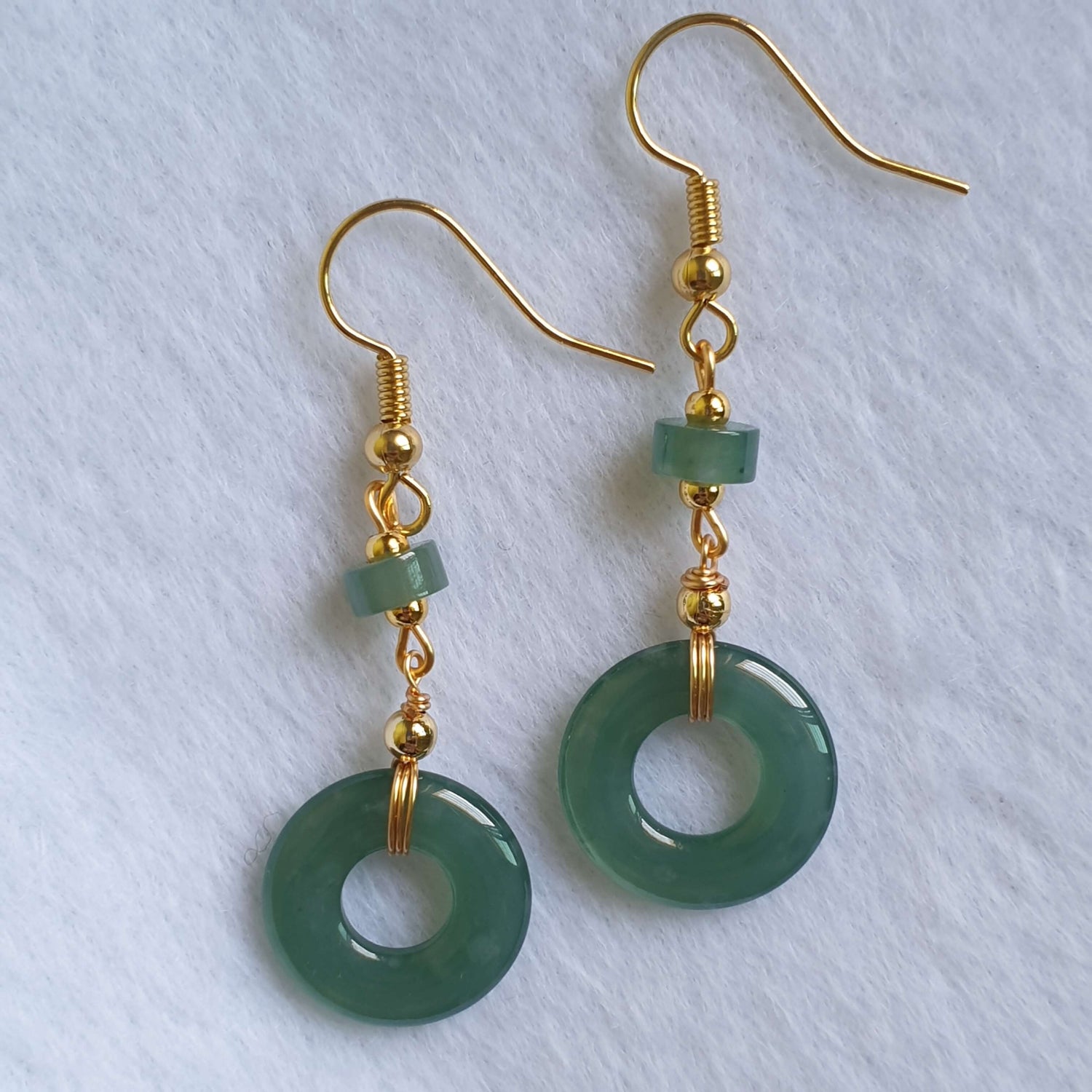 Icy Bluish Green Type A Jadeite Jade Dangle Earring (EDG41004) Best Gift, Ideal Gift, Top Gift, Anniversary Gift, Couple Gift, Birthday Gift, for girl, for women, for parent, parent gift