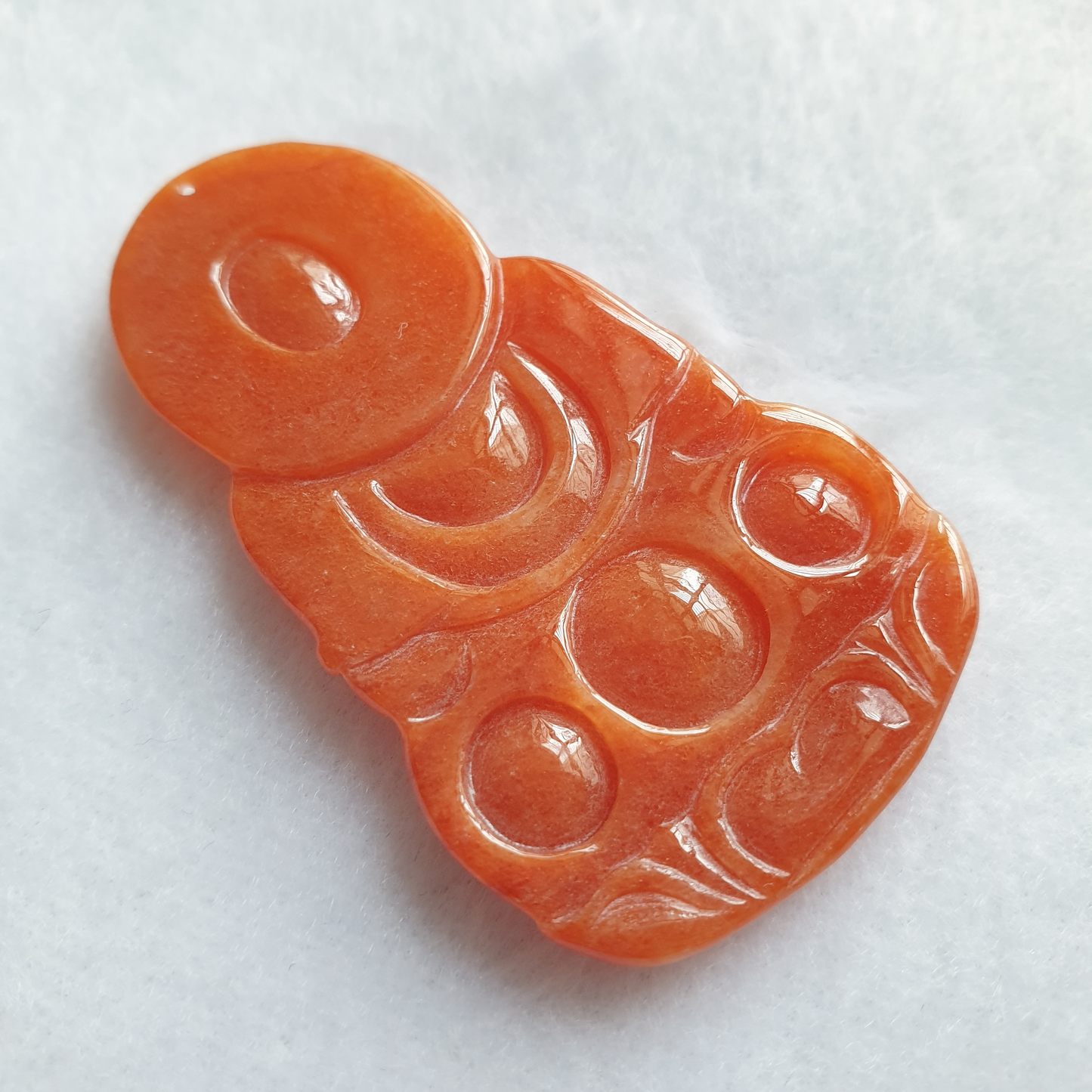 红翡翡翠观音吊坠 (Type A Red Jadeite Jade GuanYin Pendant) PGY96504