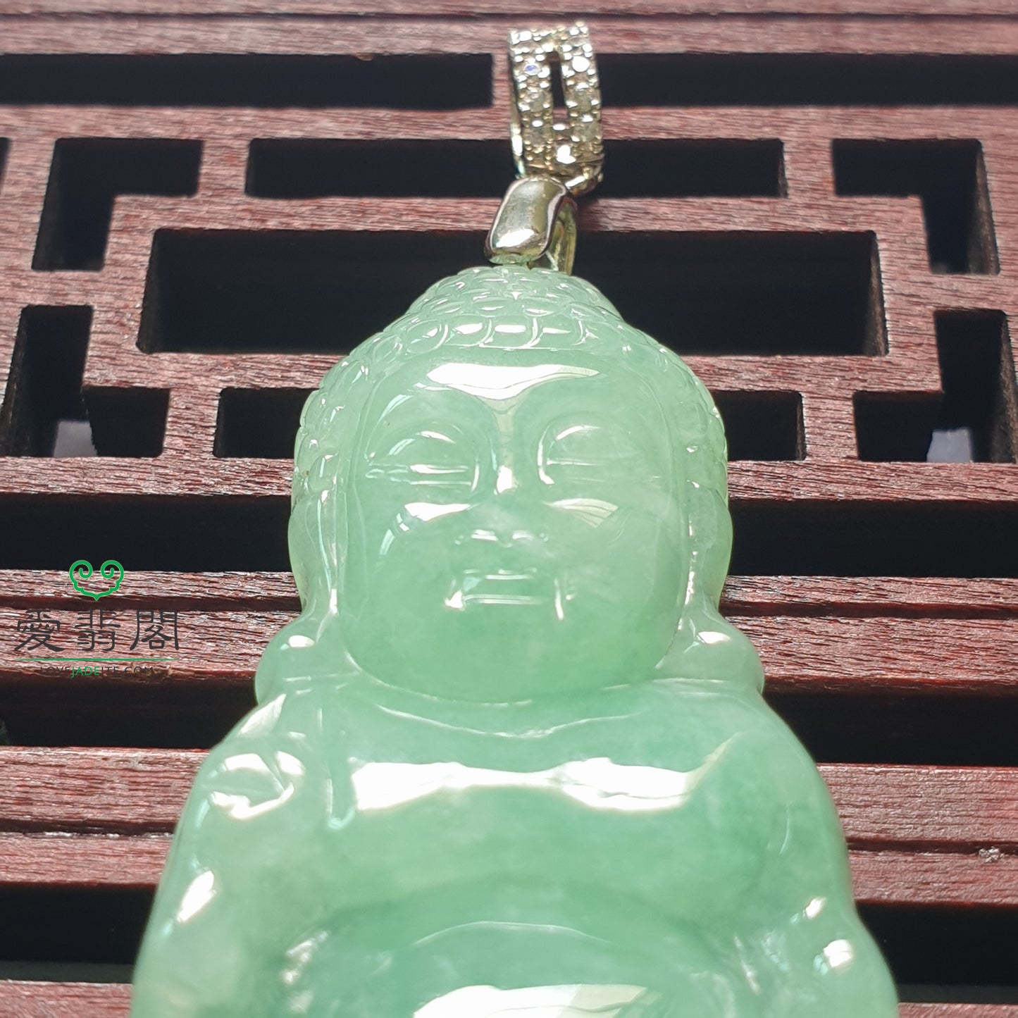 Myanmar Type A Full Green Singapore Jadeite Jade Baby Buddha Jewelry Jewellery Unisex Pendant 缅甸A货全绿翡翠宝宝佛新加坡首饰吊坠 PBB49022