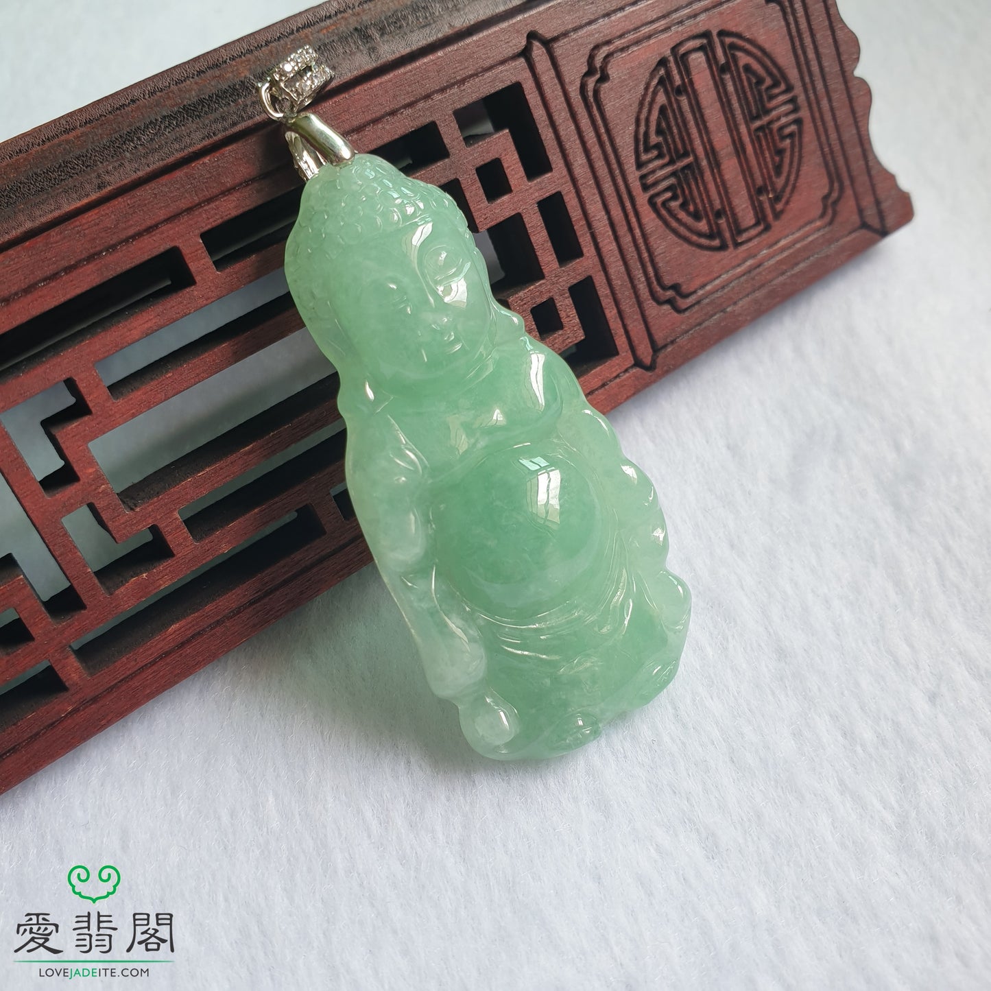 Myanmar Type A Full Green Singapore Jadeite Jade Baby Buddha Jewelry Jewellery Unisex Pendant 缅甸A货全绿翡翠宝宝佛新加坡首饰吊坠 PBB49022