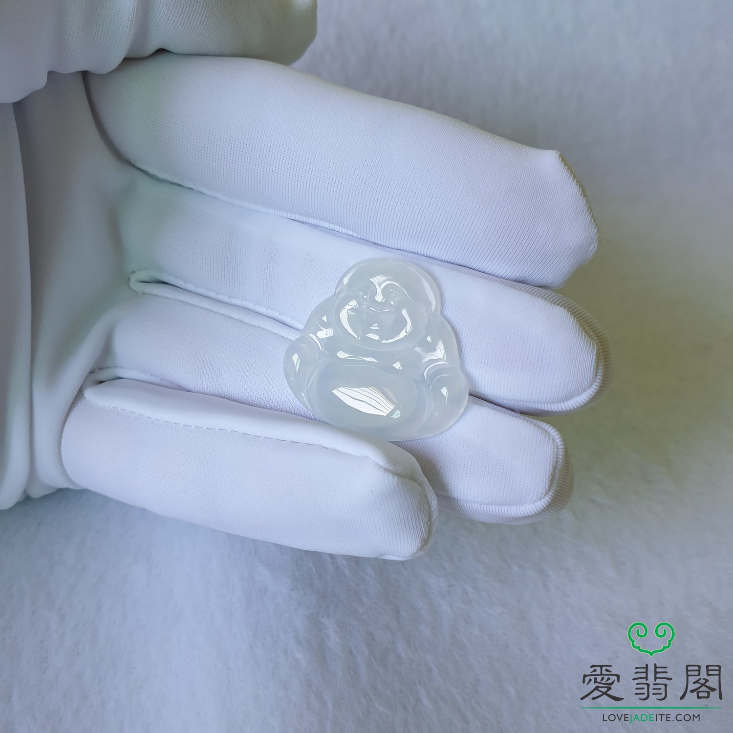 Love Jadeite Natural Myanmar Burma Type A Icy White Jadeite Jade Laughing Buddha Jewelry Pendant Jewellery in Singapore 新加坡爱翡阁缅甸天然A货冰白翡翠佛公笑佛吊坠首饰