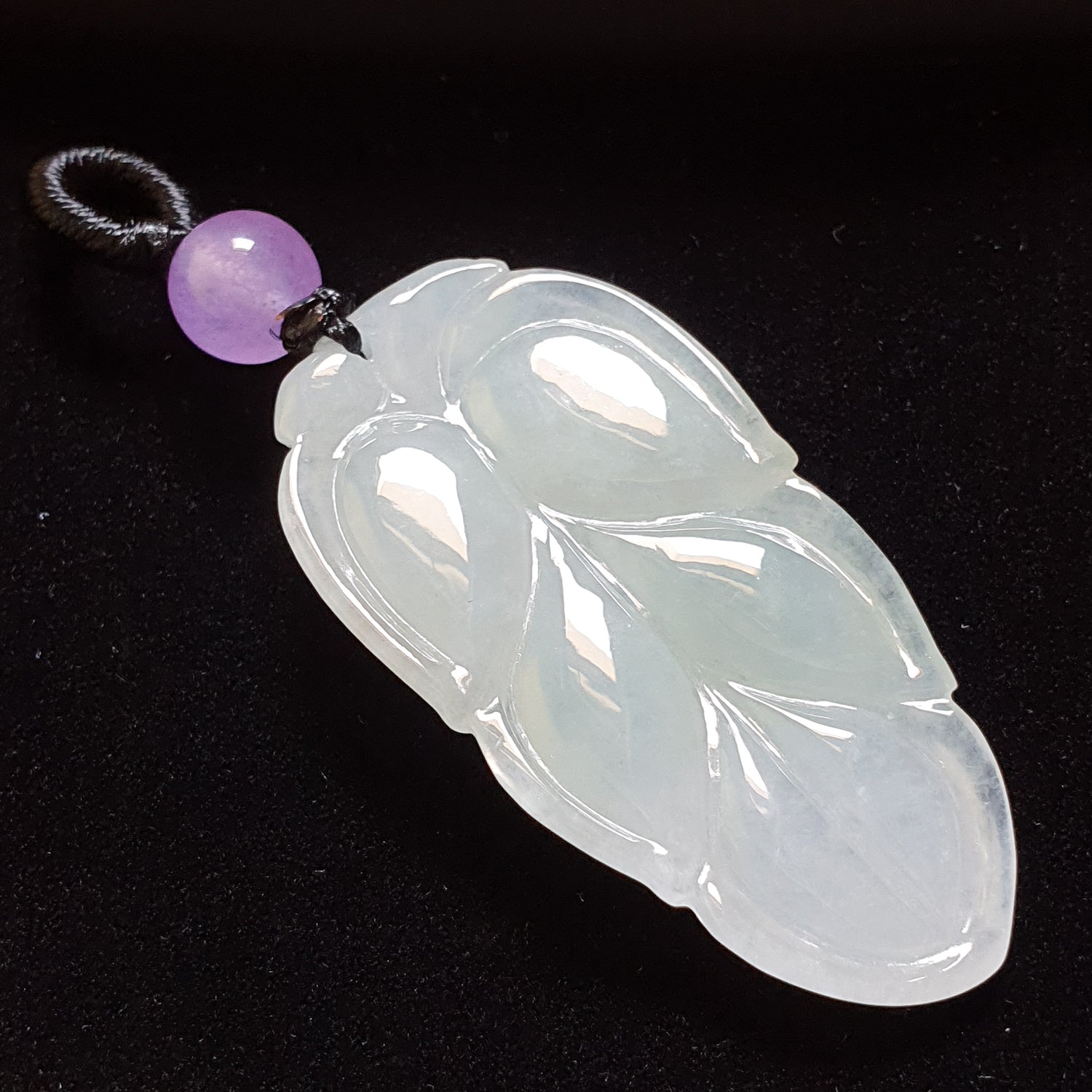 糯种叶子翡翠吊坠 (Type A Jadeite Jade Leaf Pendants) PLF29676