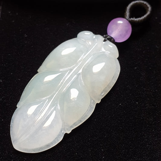 糯种叶子翡翠吊坠 (Type A Jadeite Jade Leaf Pendants) PLF29676