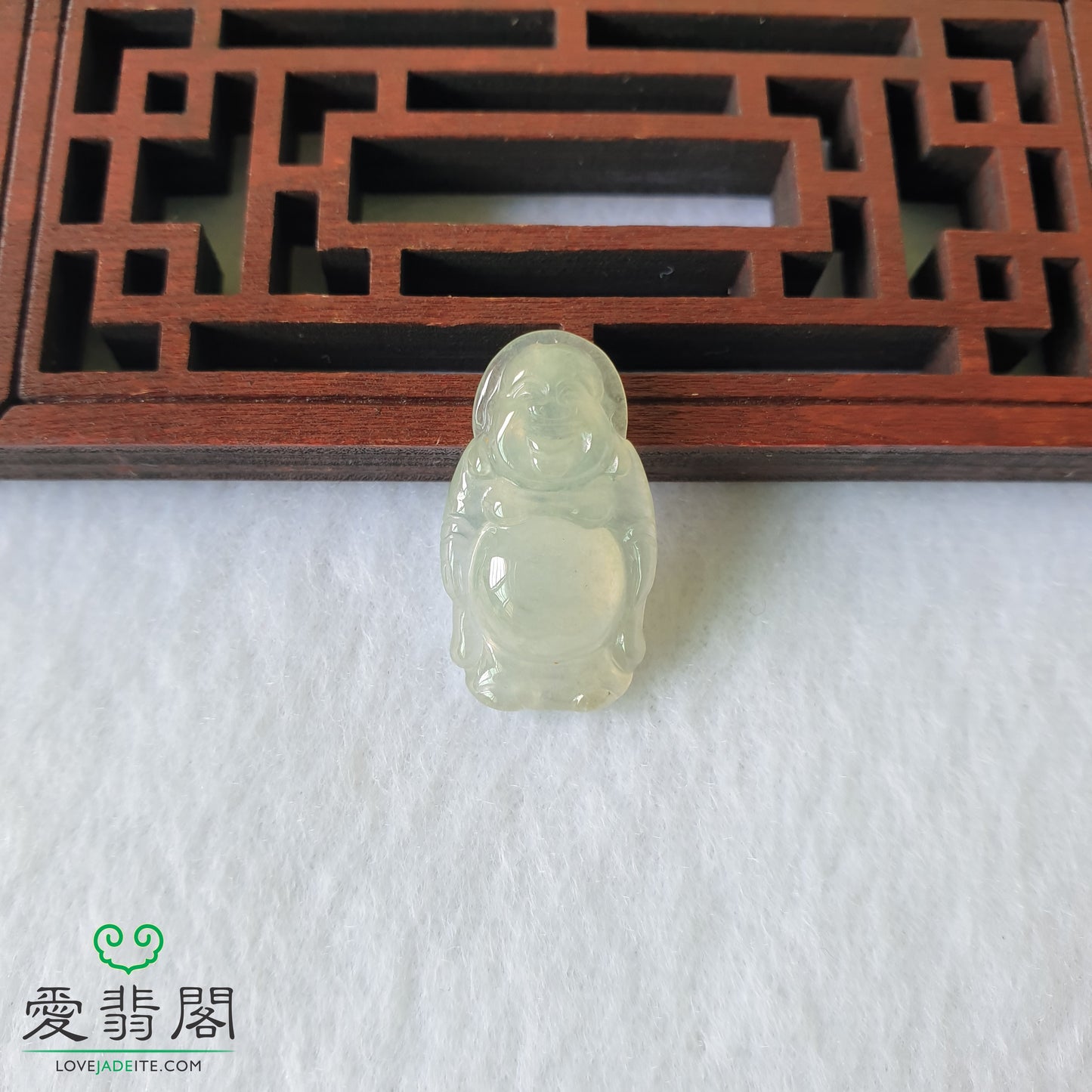 Love Jadeite Natural Myanmar Burma Type A Light Green Jadeite Jade Standing Laughing Buddha Mi Le Fo Jewelry Pendant Jewellery in Singapore 新加坡爱翡阁缅甸天然A货淡绿翡翠佛公笑佛弥勒佛吊坠吊牌首饰站佛