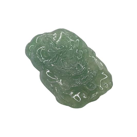 Type A Light Green Singapore Jadeite Jade Little Dragon Pendant (淡绿新加坡翡翠龙牌吊坠) PDG98469