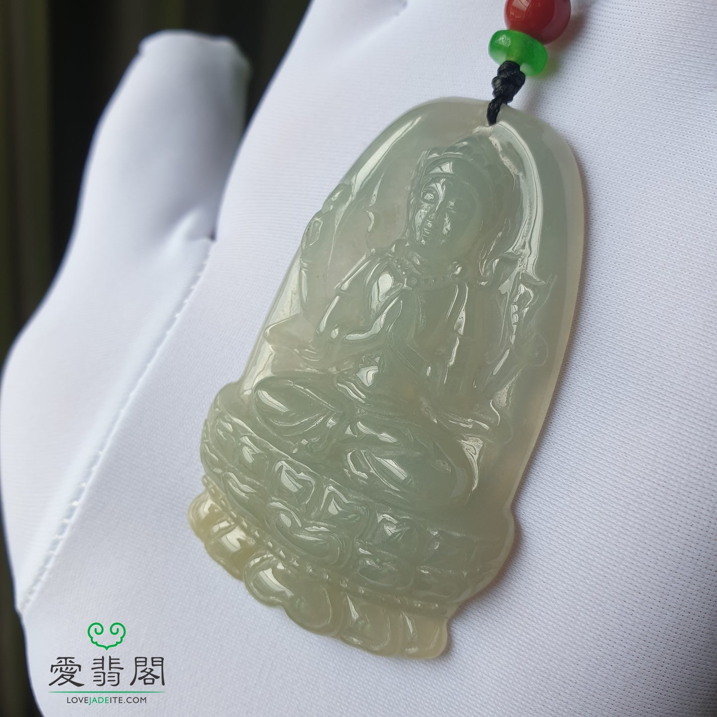 Type A Yellow Jadeite Jade Thousand Hands GuanYin Pendant (飘黄千手观音翡翠吊坠) PGY01360