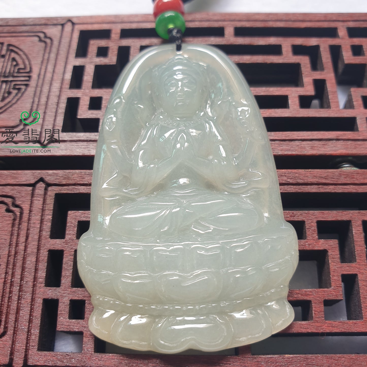 Type A Yellow Jadeite Jade Thousand Hands GuanYin Pendant (飘黄千手观音翡翠吊坠) PGY01360