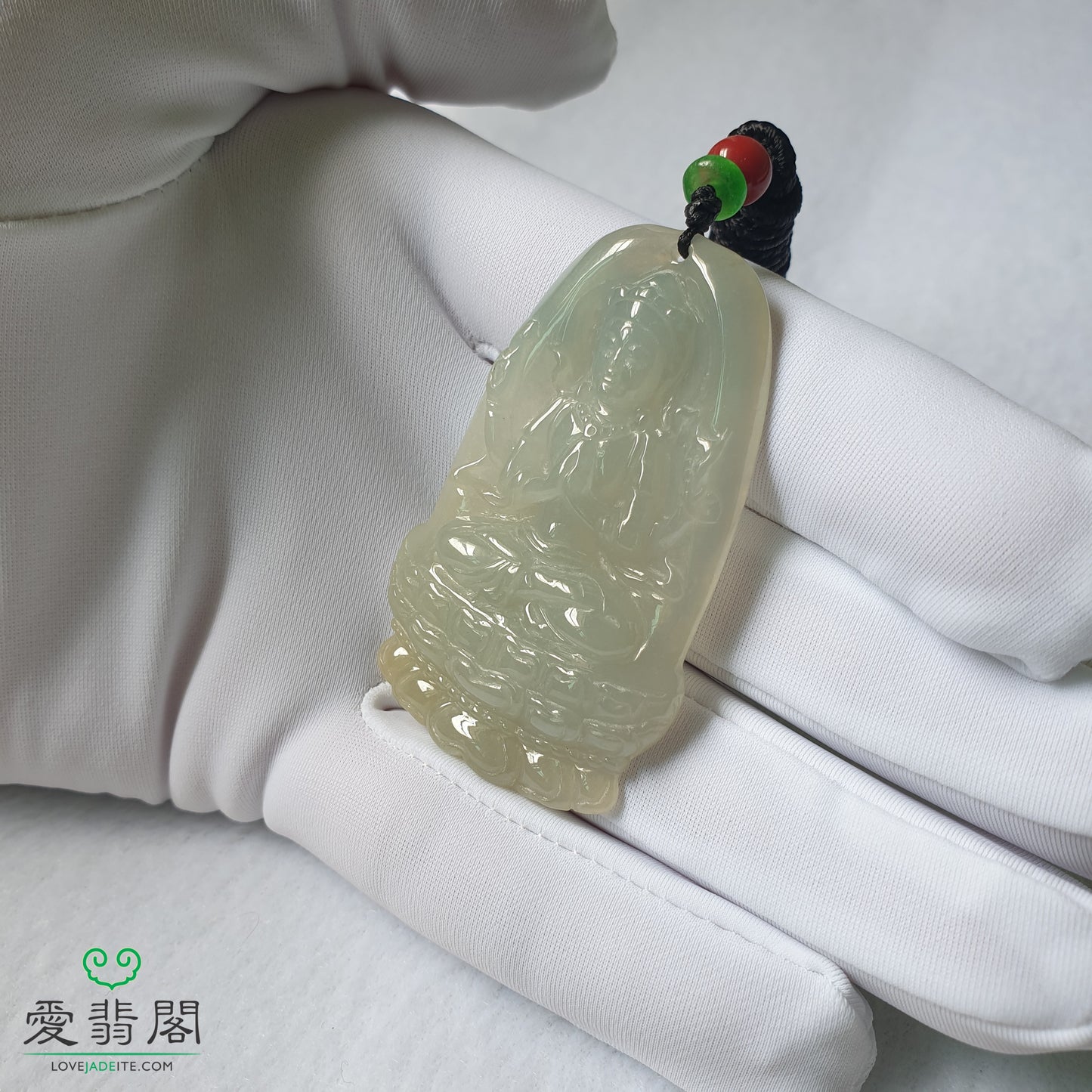 Type A Yellow Jadeite Jade Thousand Hands GuanYin Pendant (飘黄千手观音翡翠吊坠) PGY01360