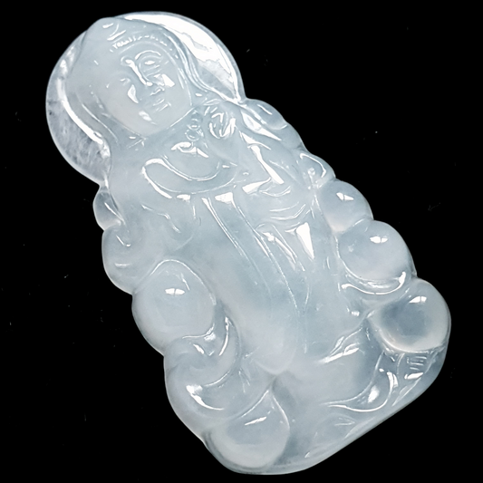 冰种观音翡翠吊坠 (Type A Icy Jadeite Jade GuanYin Pendant) PGY79210