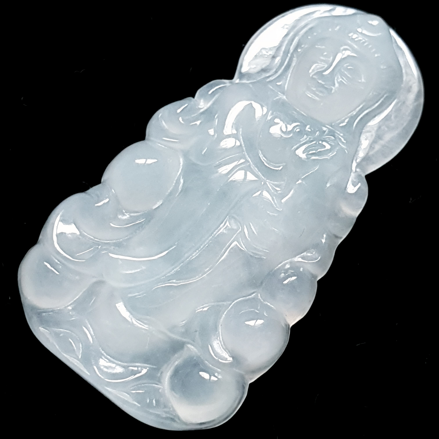 冰种观音翡翠吊坠 (Type A Icy Jadeite Jade GuanYin Pendant) PGY79210