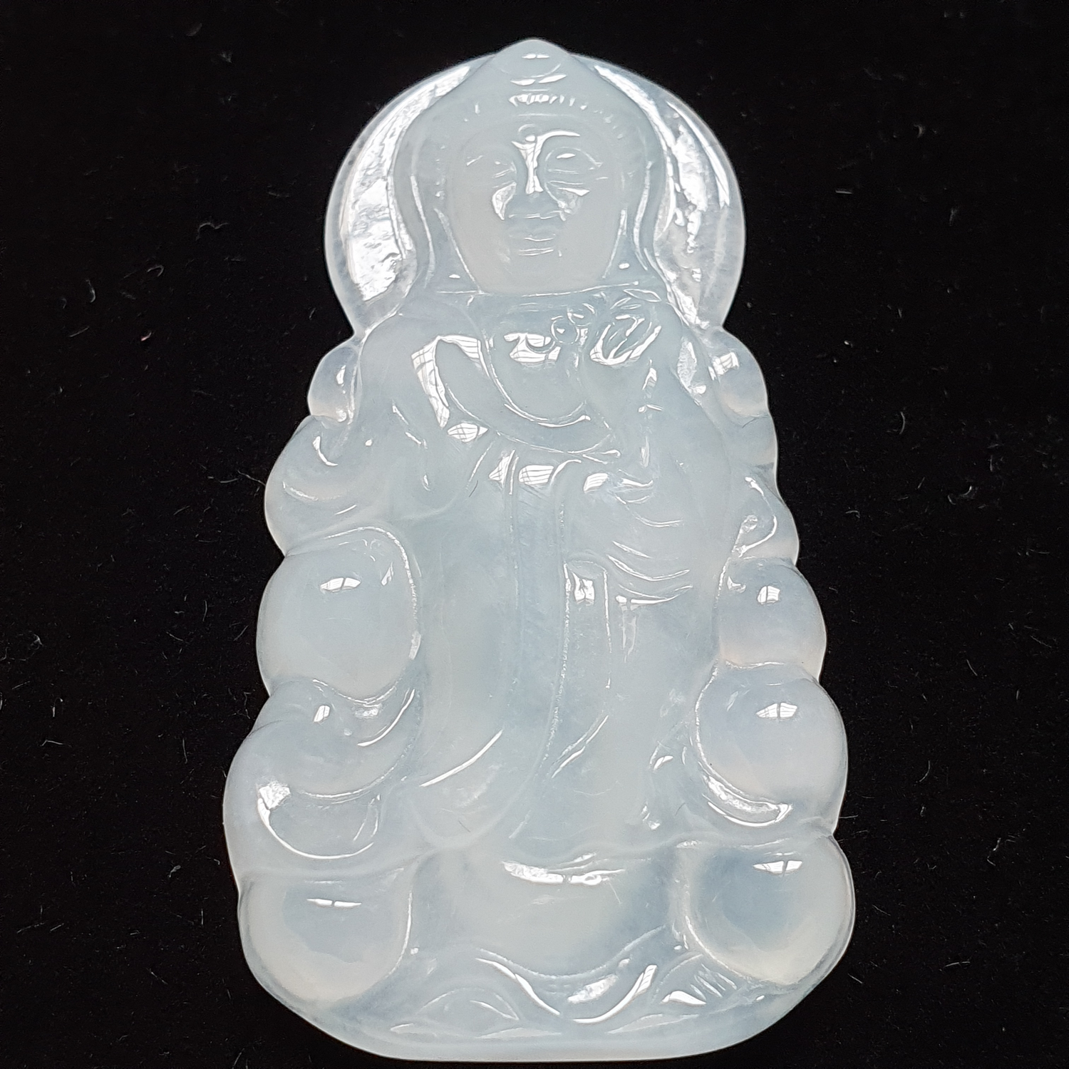 冰种观音翡翠吊坠 (Type A Icy Jadeite Jade GuanYin Pendant) PGY79210